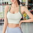 thumbnail image 2 of Bigersell Backless Bra in Clearance Women's Contrasting Shaped Back and Shock-Absorbing Push up Sports Bra Sport Bra Style F-1318 Green L, 2 of 4