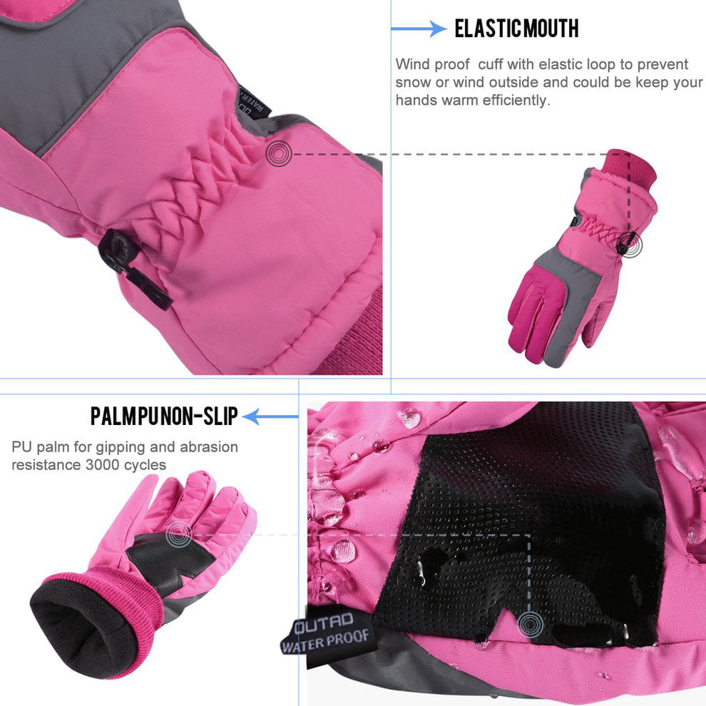 Appearancees OUTAD Liner Waterproof Snow Ski Gloves Mountain Climbing Gloves for Women 