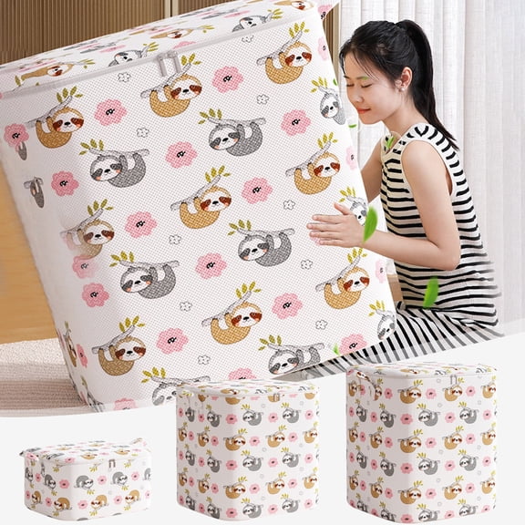sruoe Storage Bins for Clothes, Foldable Storage Bag, Cube Storage Bin, Large Storage Bags With Zipper & Handles, Collapsible Storage Bins 50 Gallon for Clothing Blanket Beddin