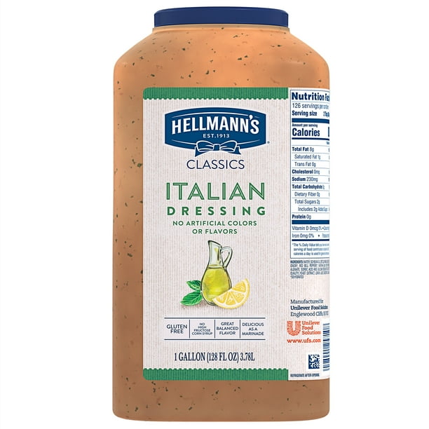 Hellmann's Vinaigrette Italienne de 1 Gallon - 4/boîte