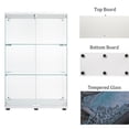 thumbnail image 3 of 49.1" Tall Glass Display Cabinet, 3-Shelf Curio Cabinet with Glass Doors and Lock, Floor Standing Bookshelf with Non-slip Caps for Living Room, Office, White, 3 of 10