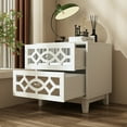 thumbnail image 2 of KULAGAGA Wooden Accent Cabinet with 2 Drawers and Decorative Mirror, White, 2 of 7