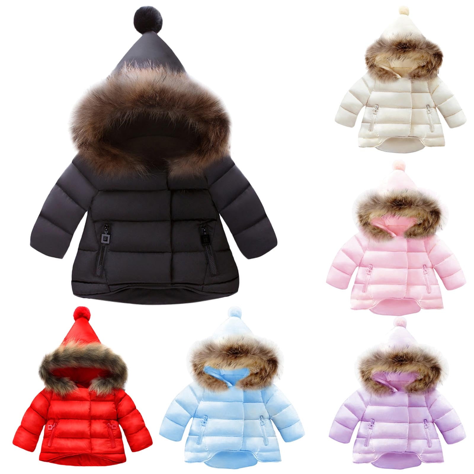 Kids Girls Newborn Baby Toddler Winter Hooded Coat Outerwear Jacket Clothes HOT 