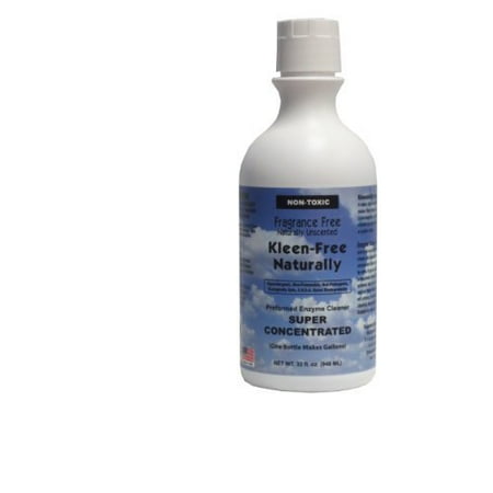 Window Cleaner Concentrate - Kleen-Free Naturally Preformed Enzyme Cleaner (Unscented, 32-Ounce Concentrate)