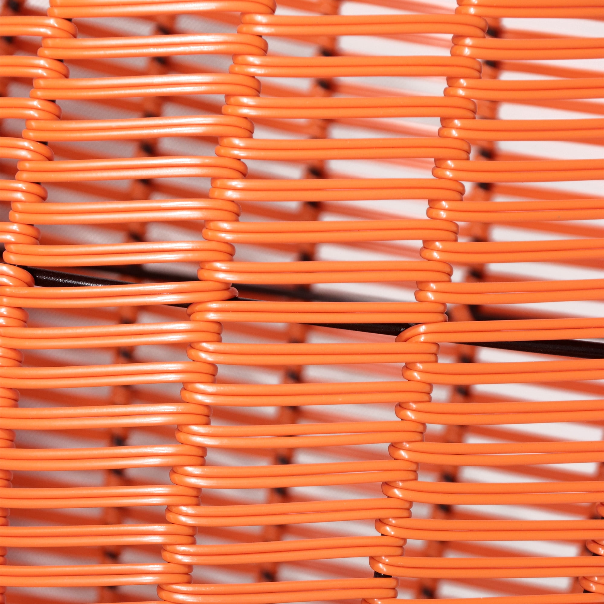 16in Wicker Outdoor Side Table - Orange