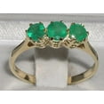 thumbnail image 2 of LBG British Made Real 10k Yellow Gold Natural Emerald Womens Anniversary Ring - 33 size options - Size 6.25, 2 of 6