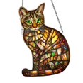 thumbnail image 1 of Colgante Gato Acrílico Decorativo Colgante Ventana Adorno para Pared Jardín Arte Acrílica Colorida Función de Reflejo Luminoso Adecuada Par, 1 of 9