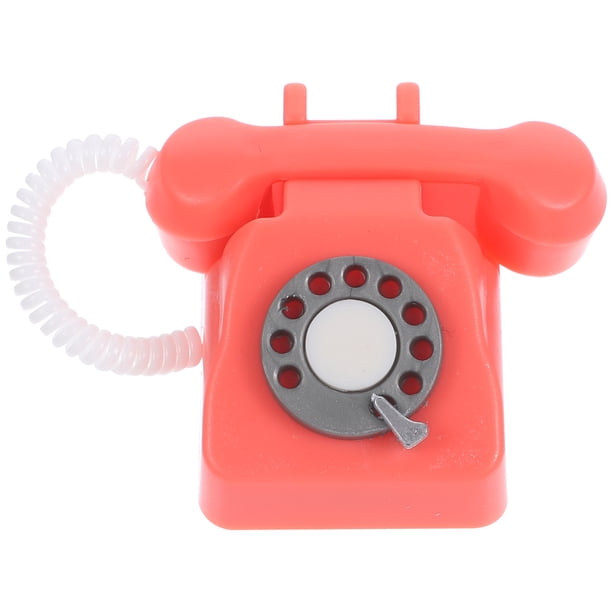 KAKOWELY Mini teléfono de casa de muñecas, decoración vintage, modelo de teléfono, figura de teléfono