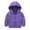 Purple, variant on CHEEREAM Winter Windbreaker Jacket Boys Girls Middle Kids Hooded With Pockets Solid Color Short Cotton Kids Light Weighted Jacket