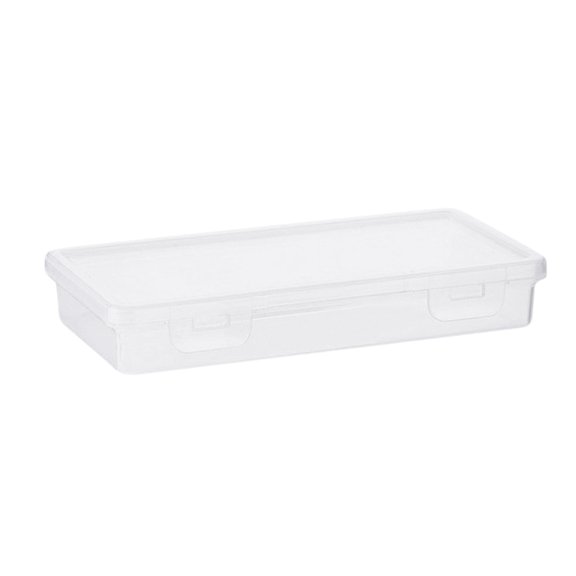 Large Capacity Pencil Case Transparent Plastic Box 19x9.5x8.5cm for Sketching Brushes Markers Colored Pencils Watercolor Pencils Stationery Organizer