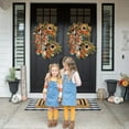 thumbnail image 3 of Prettyui 15.6" Autumn Harvest Festival Leopard Wreath Sunflower Door Hanging Wreath, 3 of 7