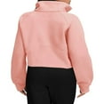 thumbnail image 5 of Pull Col en Molleton Doublé à Capuche pour Femmes 1/2 Sweat-Shirts à Fermeture Éclair à Manches Longues Pull-Over Pouce Trou, 5 of 5