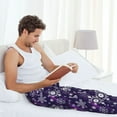 thumbnail image 5 of Naloa Christmas Purple Snowflakes Pajama Pants Men, PJ Bottoms, Sleep & Lounge Pants-Small, 5 of 6