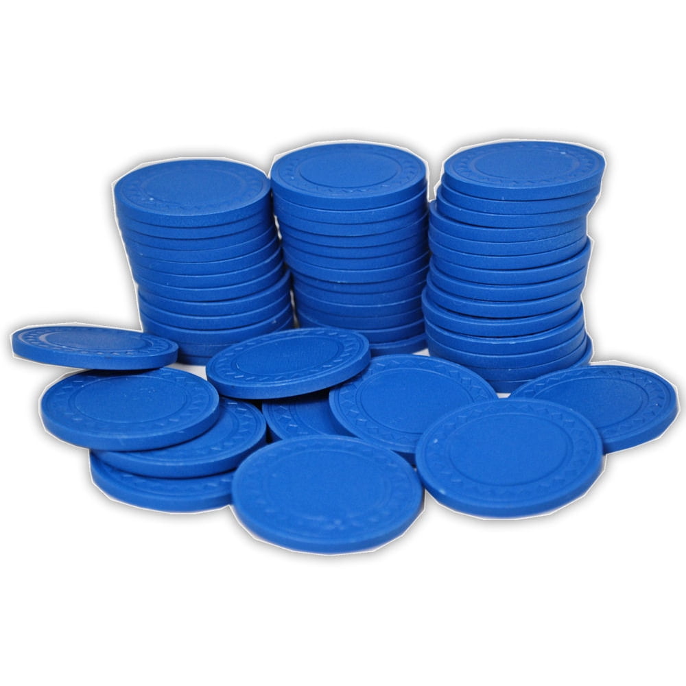 Poker Chips Lot of 50 Solid Color Blue Las Vegas Casino Gambling 8g