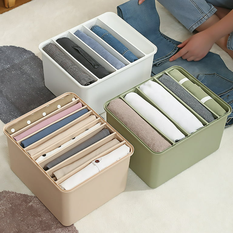 Decor Store Multi-layer Large Capacity Clothes Storage Box Plastic  Practical Adjustable Partition Clothes Storage Case for Home 