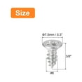 thumbnail image 2 of Uxcell #8x3/8" Wood Screws, 100 Pack Flat Head Phillips Self Tapping Screws 304 Stainless Steel Metal Screws, 2 of 5