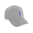 thumbnail image 3 of Daxton Low Profile Adjustable Baseball Dad Hat Cap Old English Font Alphabet A to Z, Light Grey Hat Royal I, 3 of 4