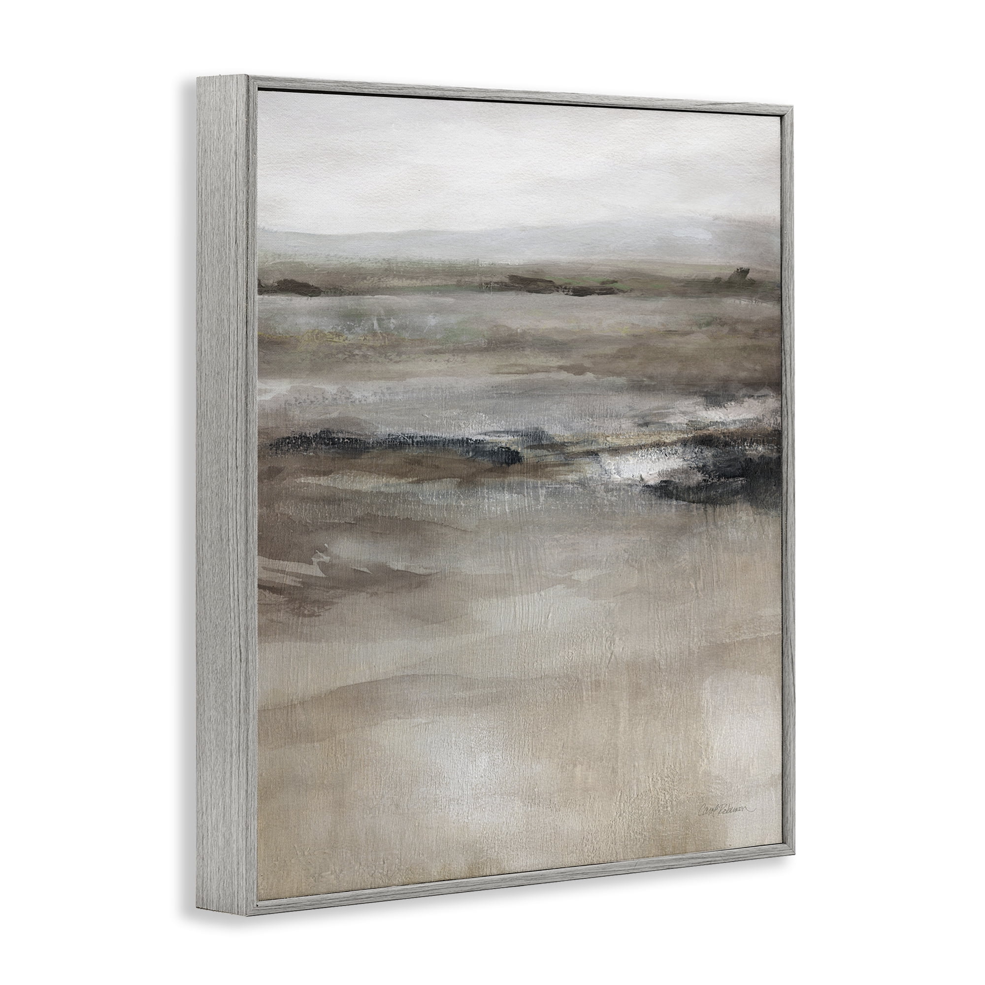 Stupell Industries Brown Desert Abstraction Abstract Painting Gray Framed Art Print Wall Art, 11 x 14