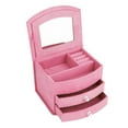 thumbnail image 2 of capas joyería portátil pendientes anillos pulsera collar caja organizador almacenamiento rosa, 2 of 5