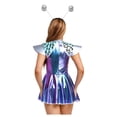 thumbnail image 6 of Aislor Women's Alien Astronaut Shiny Metallic A-line Dress with Headband Halloween Cosplay Blue 3XL, 6 of 7