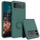 thumbnail image 1 of Funda de teléfono magnética con soporte de anillo de lujo para Samsung Galaxy Z Flip 4 Flip 3, funda de silicona con sensación de piel para Samsung Z Flip4 3 QYM unisex, 1 of 2