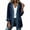 Dark Blue, variant on IUYRTFE Women Patchwork Denim Knit Blazer Open Front Single Button Jacket with Pockets
