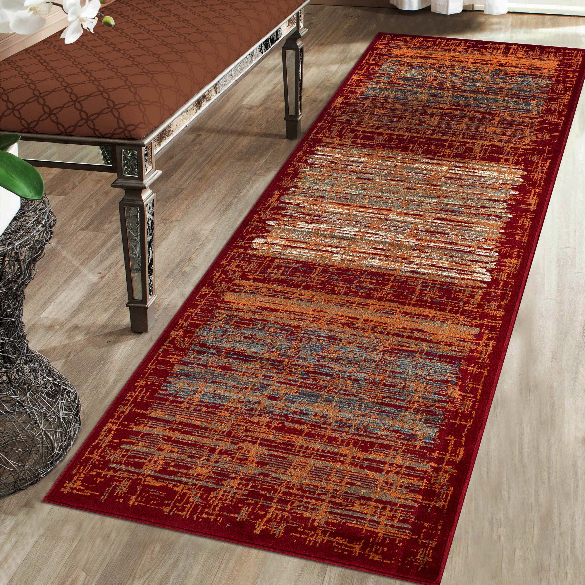 Superior Vista Artistic Vintage Indoor Runner Rug, 2' 7" x 8', Brown