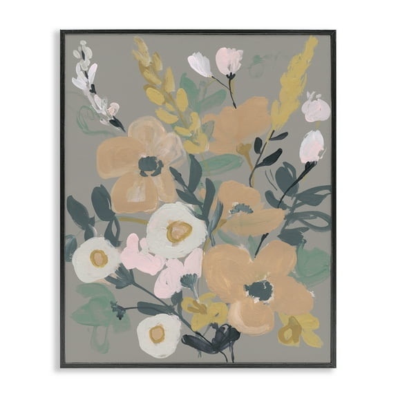 Stupell Industries Modern Wildflower Collage Botanical & Floral Painting Black Framed Art Print Wall Art, 11 x 14