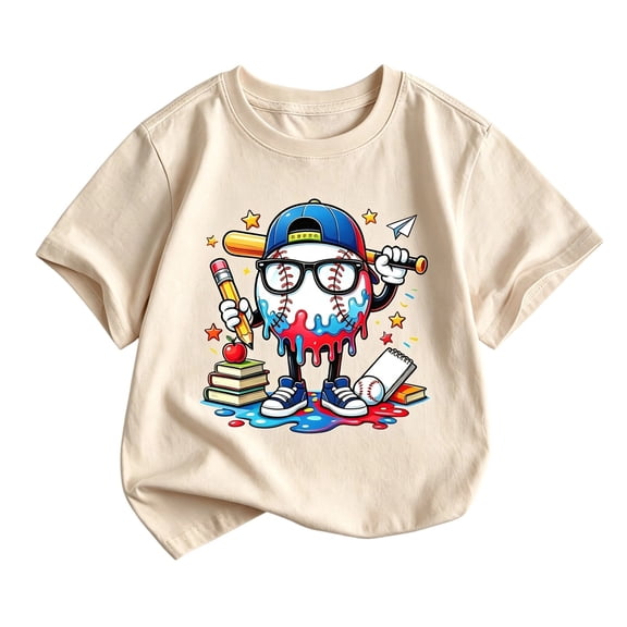 Bainana Short Sleeve T Shirts For Boys Baseball Print Breathable Tops Big Kids Summer Tees