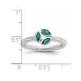 thumbnail image 4 of 1/5 Carat (ctw) Lab-Created Emerald Leaf Ring in Sterling Silver, 4 of 4