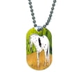 thumbnail image 1 of KuzmarK Pendant Dog Tag Necklace - Black Leopard Appaloosa Sleepy Summer Day Horse Art by Denise Every, 1 of 1