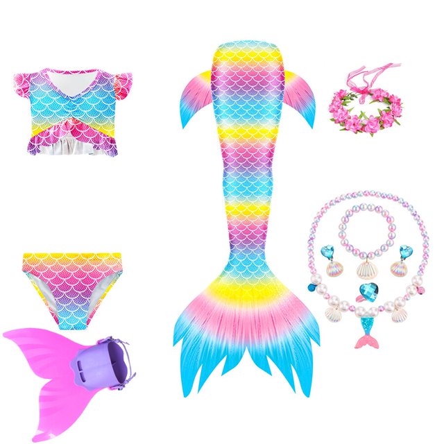 Traje de baño de cola de sirena para niñas, traje de baño para niños, traje de baño para niños, Bikini, traje de baño, disfraz de Halloween zhangyuxiang unisex