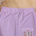 thumbnail image 7 of HCNTES Girl's 2 Piece Summer Outfits Print Tees and Wide Leg Cargo Pants Set Kids Girl School Suit 3T 4T 5T 6T 7T 8T 9T(D01-Purple,3-4 Years), 7 of 7