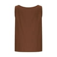 thumbnail image 6 of Ulitacool Summer Tank Tops For Womens Linen Sleeveless Tank Top Summer Breathableloose Fit V Neck Blouse Tunic Shirt Trend Daily Wear L Coffee, 6 of 7