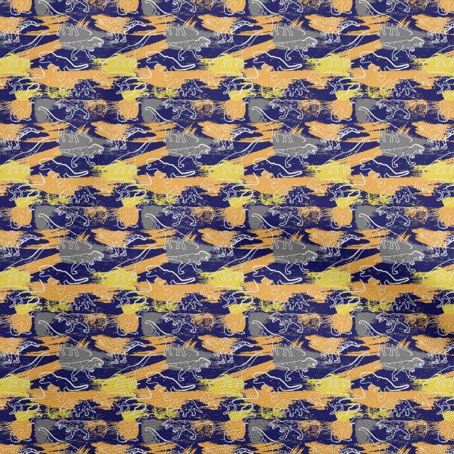oneOone Silk Tabby Blue Fabric Abstracts Sewing Material Print Fabric By The Yard 42 Inch Wide