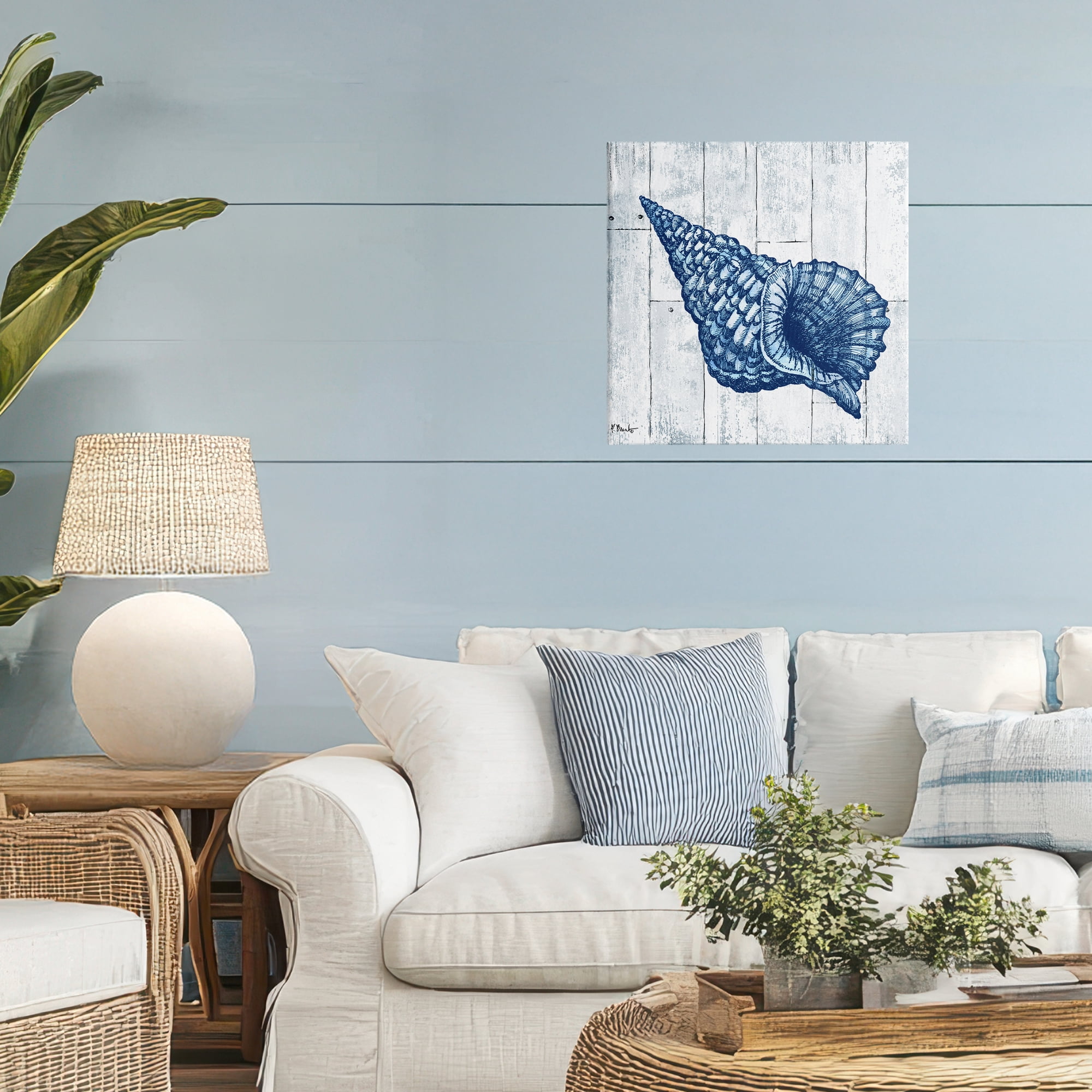Stupell Industries Coastal Timberland Conch Canvas Wall Art, design by Paul Brent