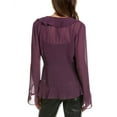 thumbnail image 2 of BCBGMAXAZRIA womens  Ruffle Blouse, XXS, Purple, 2 of 3