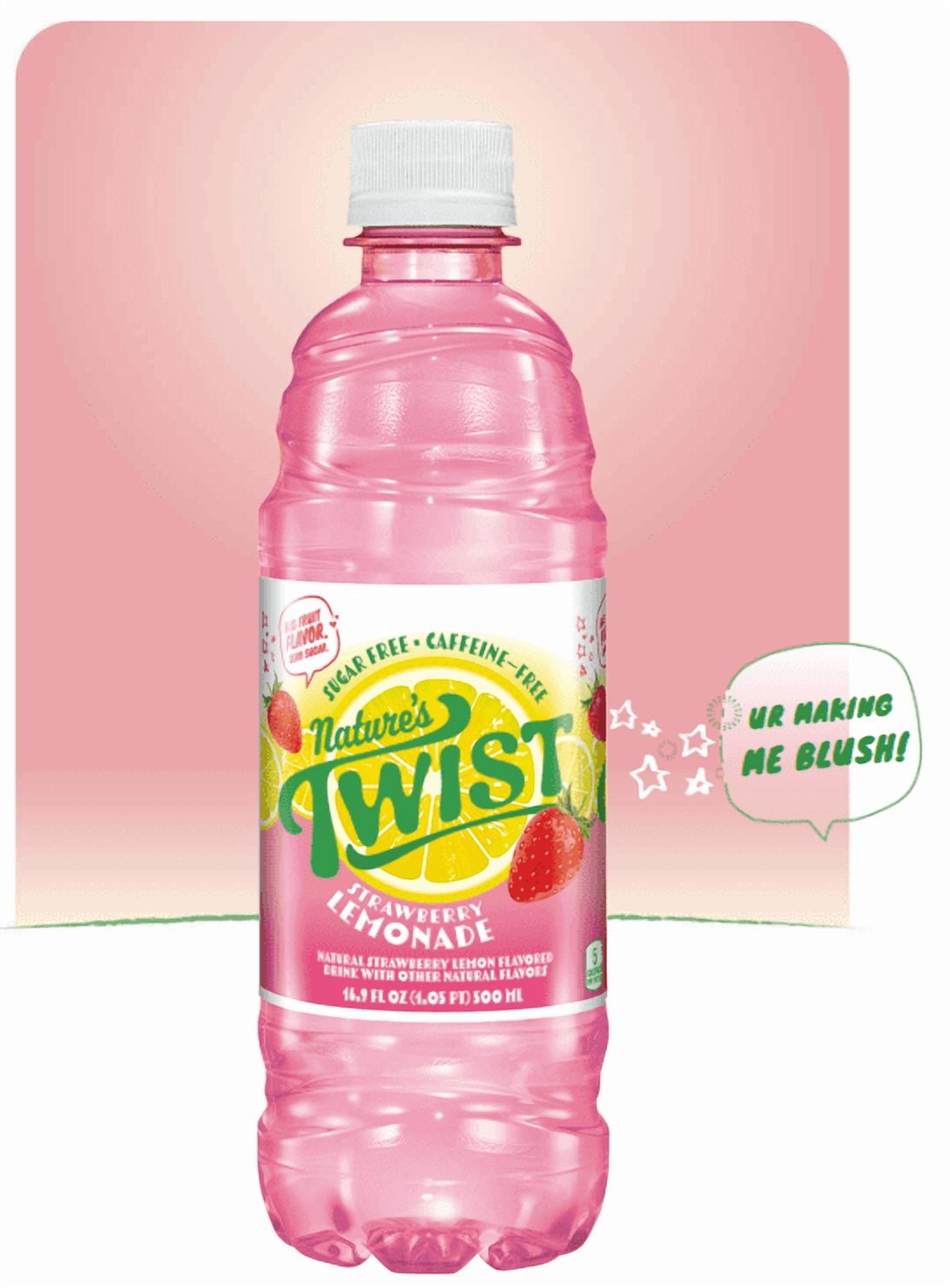 Natures Twist Sugar-Free Strawberry Lemon 16.9 Ounce (24 Pack)