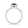 thumbnail image 2 of Angara Natural 1.6 Ct. Blue Sapphire with Diamond Halo Ring in 14K White Gold for Women (Ring Size: 11.5), 2 of 10