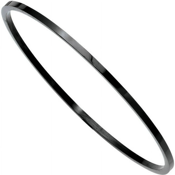 Primal Steel Stainless Steel Black IP Plated 2mm Bangle
