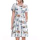 thumbnail image 1 of Balery Trains And Cactuse Vestidos sueltos de manga corta para mujer, vestidos de verano 2025, vestidos casuales de corte A con vuelo., 1 of 6