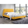 thumbnail image 2 of Omax Decor Henry Wood and Fabric Upholstered Queen Platform Bed in Yellow, 2 of 4