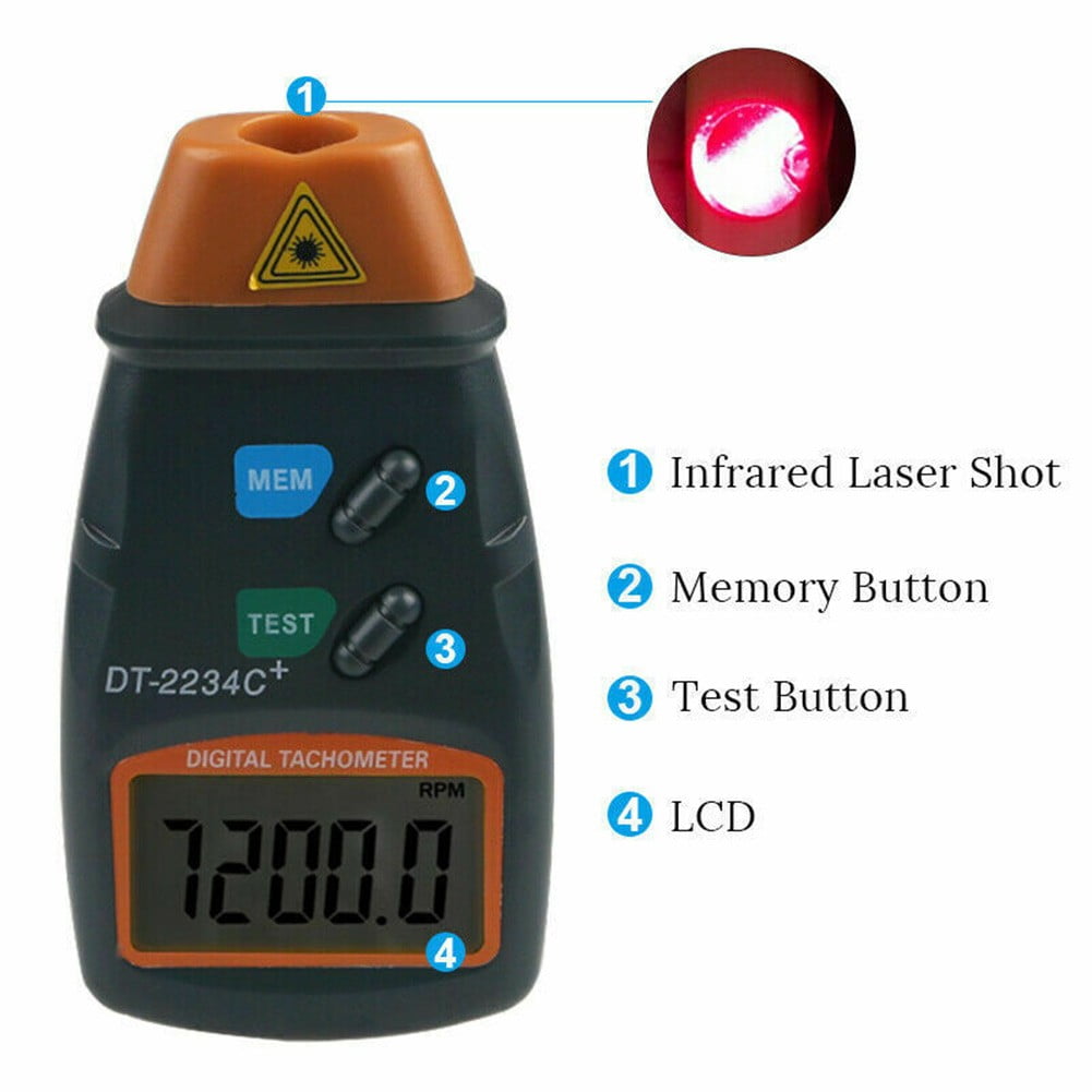LCD Digital Non-contact Photoelectric Speedometer RPM Tester DT-2234C Without Battery LCD Digital Non-contact Photoelectric Speedometer RPM Tester DT-2234C Without Battery