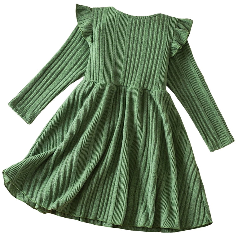slim fit dress slacks MM6 Maison Margiela Girls Logo Sweater Dress in Green 10 Yrs main image 1