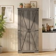 thumbnail image 3 of 72" H Farmhouse Storage Cabinet with Adjustable Shelves, Large Pantry Organize with 2 Barn Doors, Tall Freestanding Cabinet for Kitchen, Bathroom/Garage/Basement/Living/Utility Room, 3 of 8