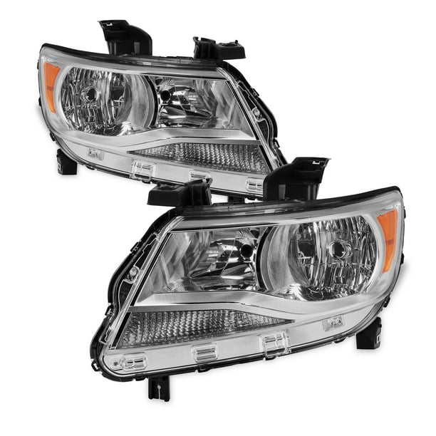 For 2015 2016 2017 Chevy Colorado Halogen Type Headlights Chrome Pair