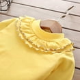 thumbnail image 2 of URMAGIC Baby Girls Ruffle Turtleneck Long Sleeve T-shirt Knited Tops Basic Sweater Pullover Shirts for Toddler Kids 1-6Y, Yellow, 2 of 3