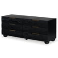thumbnail image 5 of Safavieh Beethoven Solid Wood 6 Drawer Dresser in Black, 5 of 14