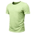thumbnail image 5 of FINALGANG Mens Scoop Neck Short Sleeve Tee Soft Stretchy Relaxed Fit Plain Solid Color Everyday Basic Casual Top Cozy TShirts Green XXL, 5 of 7