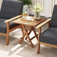 thumbnail image 4 of Gymax Patio Folding Side Table w/ X-shaped Legs & Slatted Tabletop for Backyard, 4 of 9